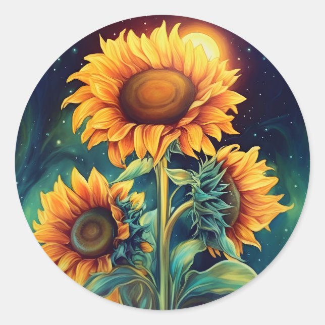 Schöne Aquarellblume Runder Aufkleber (Vorderseite)