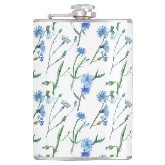 Schöne Aquarellblumen Flachmann