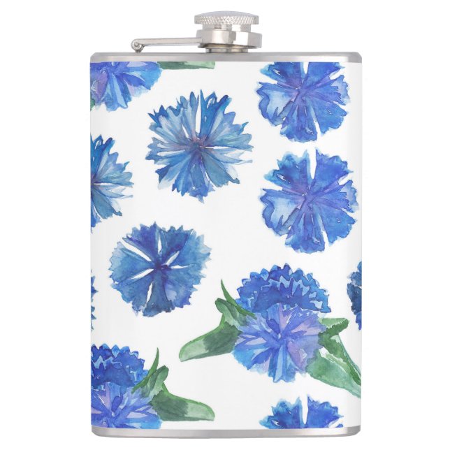 Schöne Aquarellblumen Flachmann (Vorderseite)