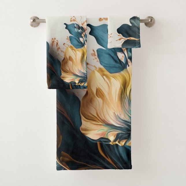 Schöne Aquarellblüte Badhandtuch Set (Insitu)