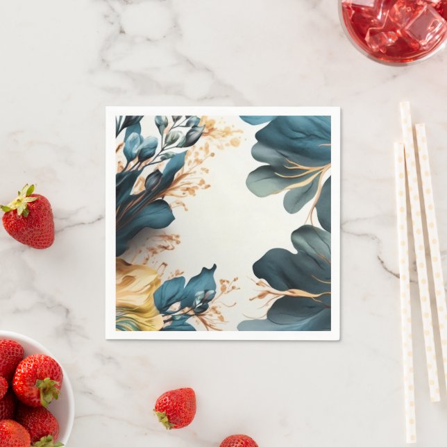 Schöne Aquarellblüte Serviette (Beispiel)