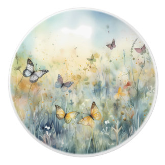 Schöne Aquarellbutterfische Keramikknauf