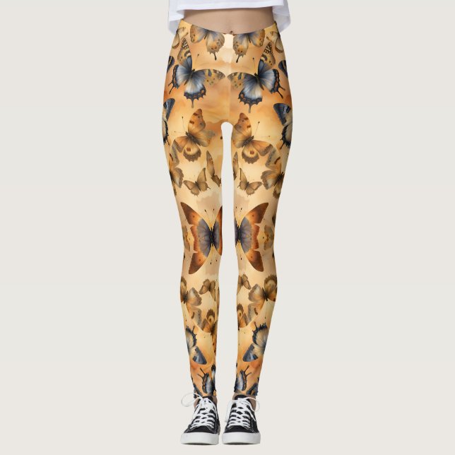 Schöne Aquarellbutterfische Leggings (Vorderseite)