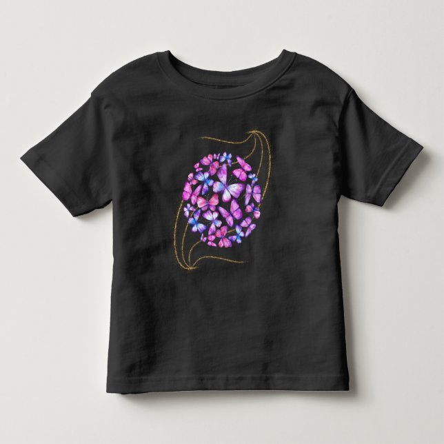 Schöne Aquarellbutterfische mit Goldblende Kleinkind T-shirt (Vorderseite)