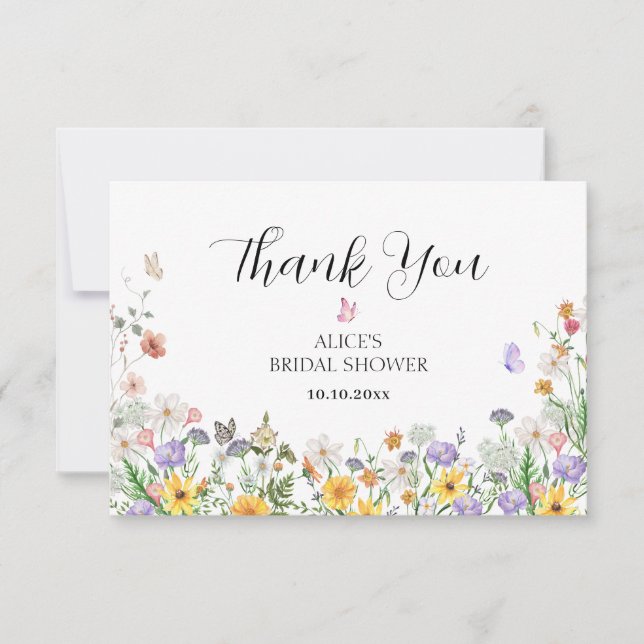 Schöne Aquarellfarben-Blume Dankeskarte (Vorderseite)