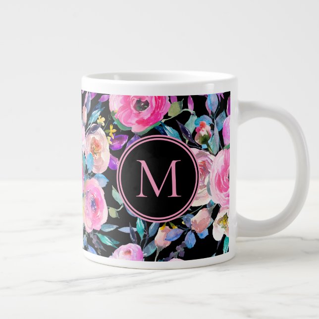 Schöne Aquarellfarben-Blume Jumbo-Tasse (Rechts)