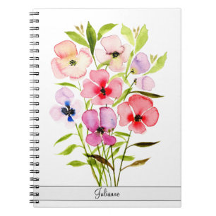 Schöne Aquarellfarben mit Namen Notizblock