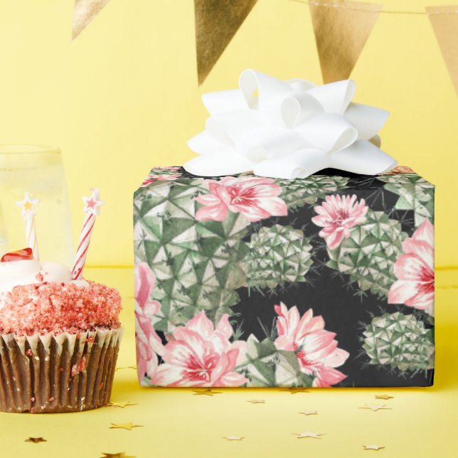 Schöne Aquarellfarben-Muster Pink Green Geschenkpapier (Geburtstagsparty)