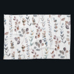 Schöne Aquarellfarben Rustikale Eukalyptus-Blätter Geschirrtuch<br><div class="desc">Elegante Aquarellmalung rustikal bunt eucalyptus Blätter Sammlung Küchentücher</div>