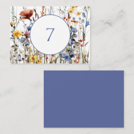 Schöne Aquarellfarben-Wildblumen Platzkarte