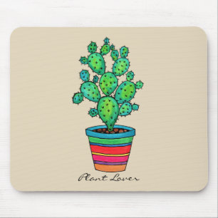 Schöne Aquarellkaktus in schöner Quelle Mousepad