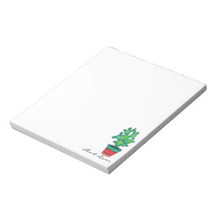 Schöne Aquarellkaktus in schöner Quelle Notizblock
