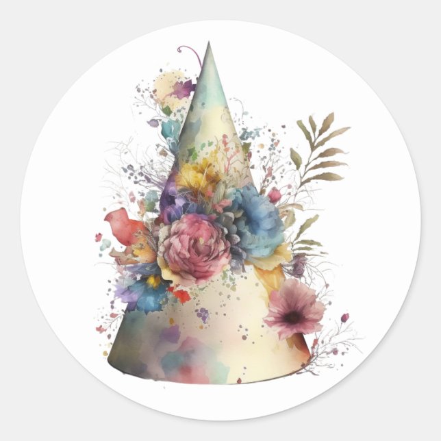 Schöne Aquarellkleber Runder Aufkleber (Vorderseite)