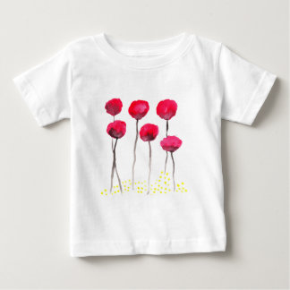 Schöne Aquarellmohnblumen Baby T-shirt