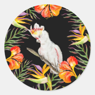 Schöne Aquarellmücke mit Perrot zeichnend Runder Aufkleber
