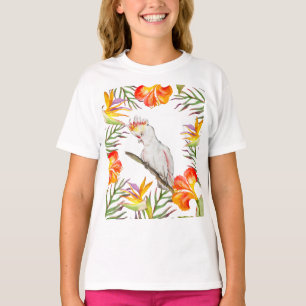 Schöne Aquarellmücke mit Perrot zeichnend T-Shirt