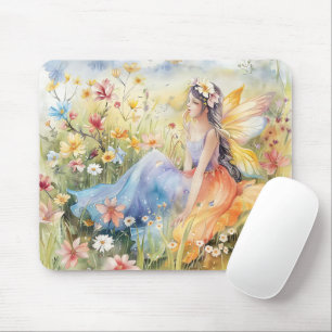 Schöne Aquarellmühle auf der Wiese Mousepad