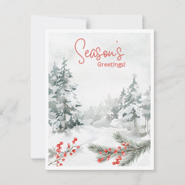 Schöne Aquarellsaison Feiertagskarte (Vorderseite)
