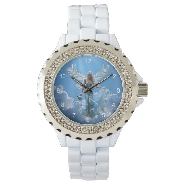 Schöne Aquarius Fairy in den Wolken Armbanduhr (Vorderseite)
