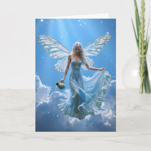 Schöne Aquarius Fairy in den Wolken Karte