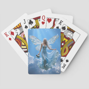 Schöne Aquarius Fairy in den Wolken Spielkarten