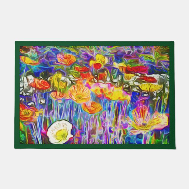 Schöne Art Colorful Poppies Fußmatte (Vorderseite)