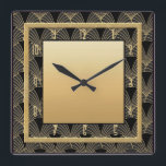 Schöne Art Deco Gemustert Quadratische Wanduhr<br><div class="desc">Ich habe diese wunderschöne Art-Déco-Uhr mit einem Art-Déco-Muster für den Hintergrund kreiert,  und auch goldene Elemente hinzugefügt,  um diese Wanduhr zu schaffen. Dies ist sehr Art-Déco-Stil und würde an jeder Wand in Ihrer Zuhause fabelhaft aussehen. Für alle Art Deco Liebhaber. Oder Sie könnten als Geschenk geben?</div>