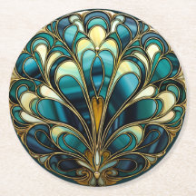 Schöne Art Deco Türkis Peacock Feathers