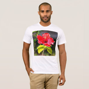 Schöne Artistic Red Tropical Hibiskus Blume T-Shirt