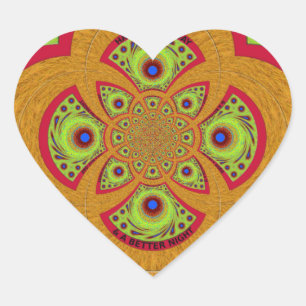 Schöne, atemberaubende afrikanische Mandala-Muster Herz-Aufkleber