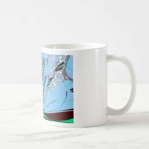 Schöne atemberaubende aqua blaue erstaunliche Blum Kaffeetasse