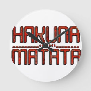 Schöne, atemberaubende, geprägte rote Hakuna Matat Runde Wanduhr