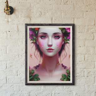 Schöne ätherische verzauberte Frauen-Fantasy-Kunst Poster