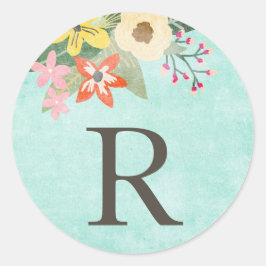 Schöne Aufkleber für Blooms Monogramm