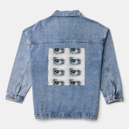 Schöne Augen Bild gedruckt Größe Erwachsene 2x Fra Jeansjacke
