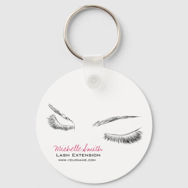 Schöne Augen Long Lashes Lash Extension Schlüsselanhänger (Vorderseite)
