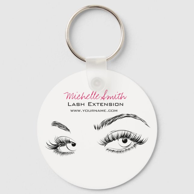 Schöne Augen Long Lashes Lash Extension Schlüsselanhänger (Vorderseite)