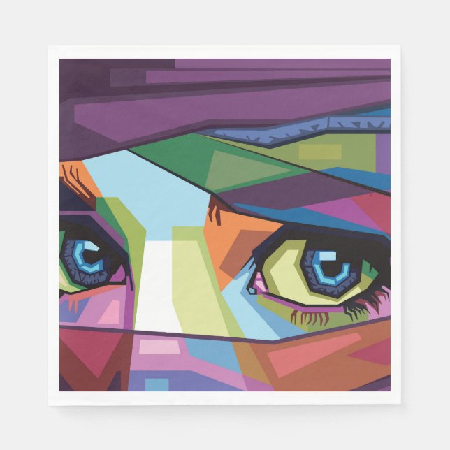 Schöne Augen Pop Kunst Serviette (Vorderseite)