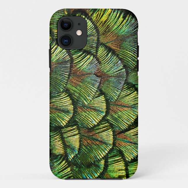 Schöne ausgebogte Pfau-Federn Case-Mate iPhone Hülle (Rückseite)