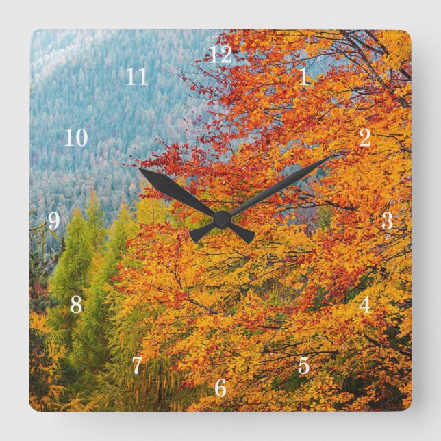 Schöne Außenansicht Wall Clock Quadratische Wanduhr (Vorderseite)