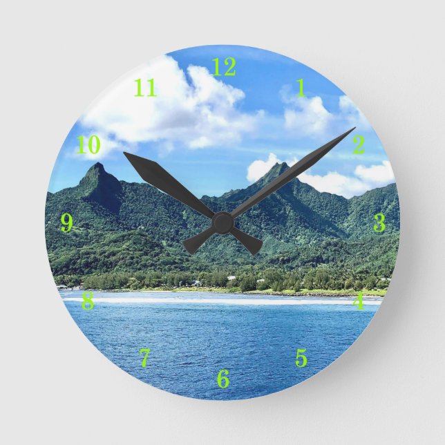 Schöne Außenansicht Wall Clock Runde Wanduhr (Vorderseite)