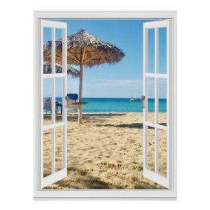 Schöne Aussicht auf den Strand und das Meer  Poster