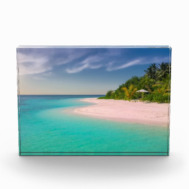 Schöne Aussicht auf die Insel mit türkisfarbenem W Fotoblock (Vorderseite)