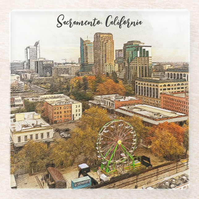 Schöne Aussicht auf Sacramento Glasuntersetzer (Vorderseite)