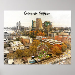 Schöne Aussicht auf Sacramento Poster