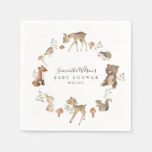 Schöne Baby Bunny Deer Fox Floral Baby Dusche