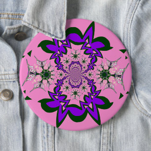 Schöne Baby-Rosa-Blumen-Violett-Schattierungsmotiv Button