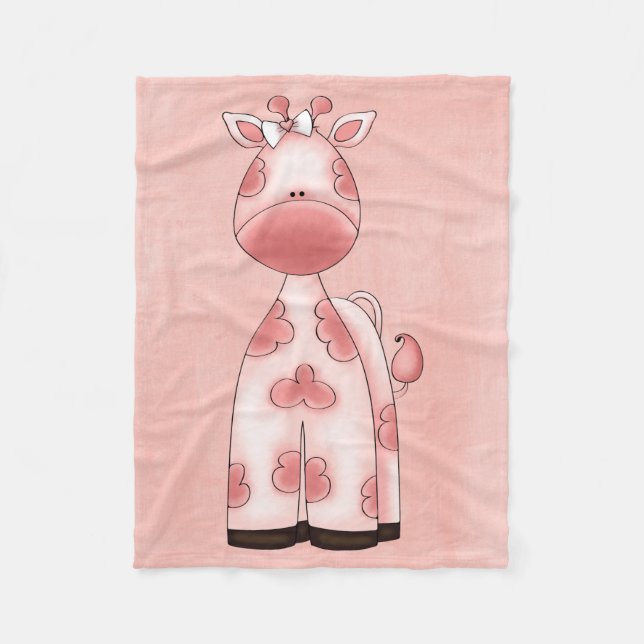 Schöne Baby-Rosa-Giraffe Fleecedecke (Vorderseite)