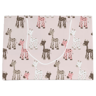 Schöne Baby-Rosa-Giraffe Große Geschenktüte