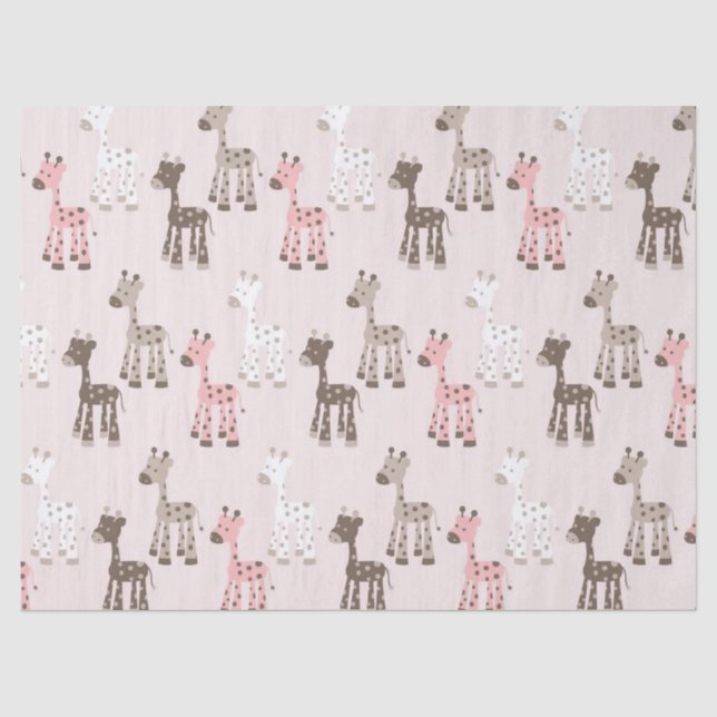 Schöne Baby-Rosa-Giraffe Seidenpapier (Vorderseite)